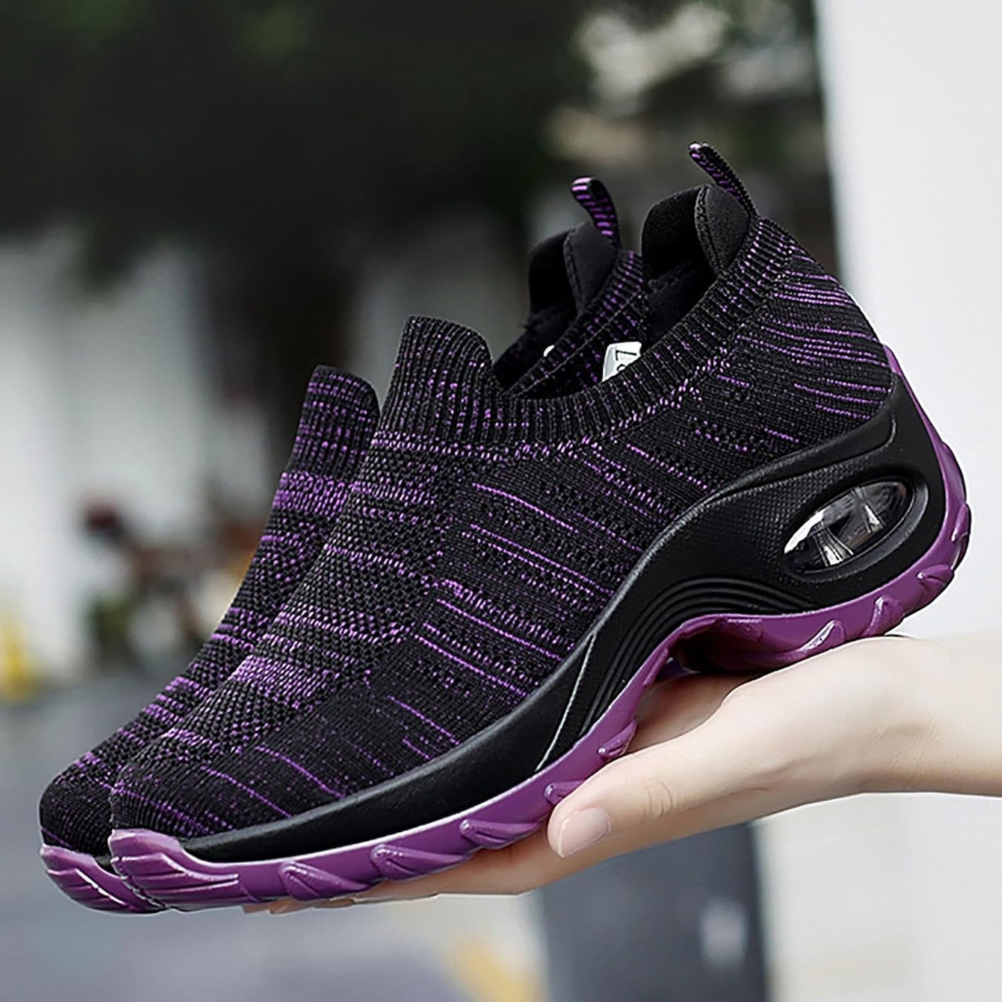Zapatillas Ortopédicas Mujer Negro con Morado