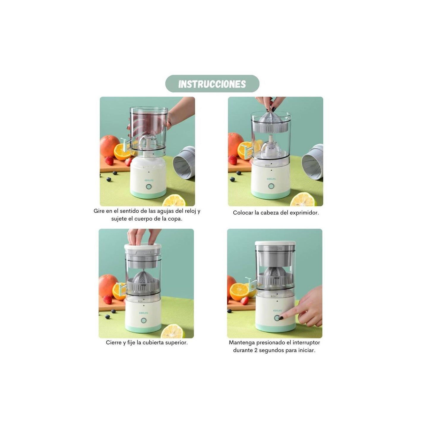 Exprimidor Eléctrico Portátil Recargable