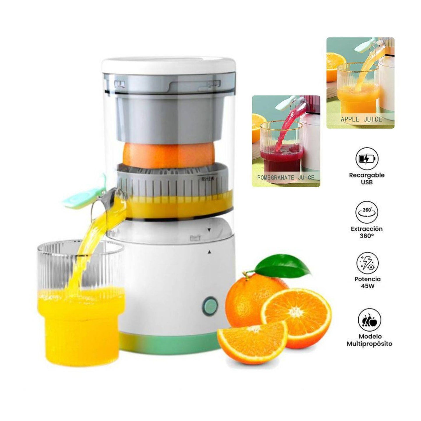 Exprimidor Eléctrico Portátil Recargable