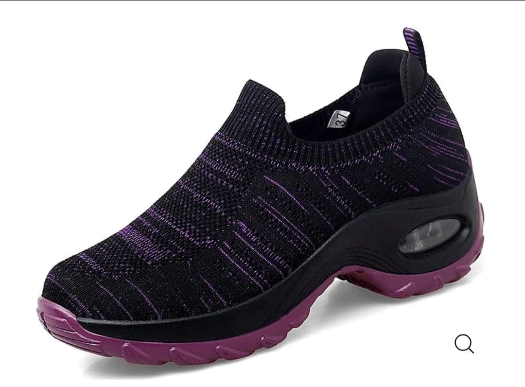 Zapatillas Ortopédicas Mujer Negro con Morado